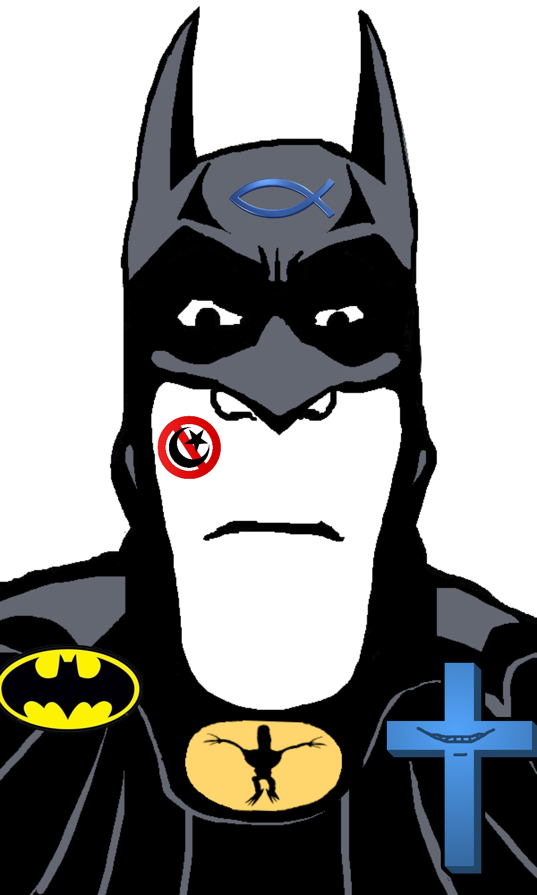 a24 slowburn soyjak, markiplier soyjak, fingerboy, neutralplier, bald, batman (1989), batman logo, black eyes, capeshit, christian