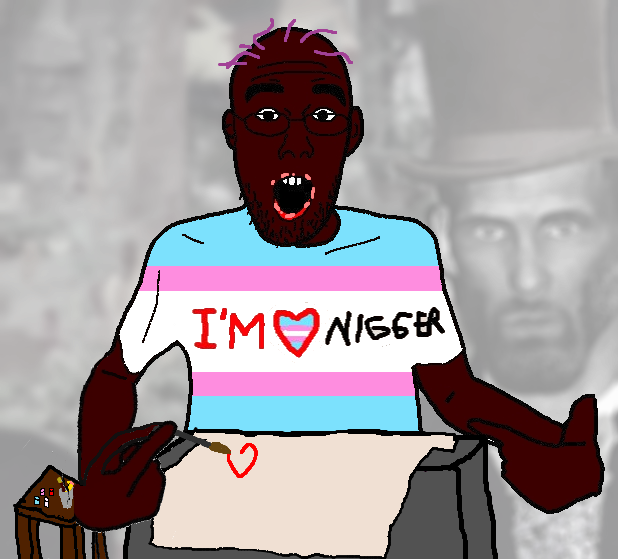 gigachad, shirtjak, black skin, clothes, ear, glasses, hair, heart, i am, i heart nigger