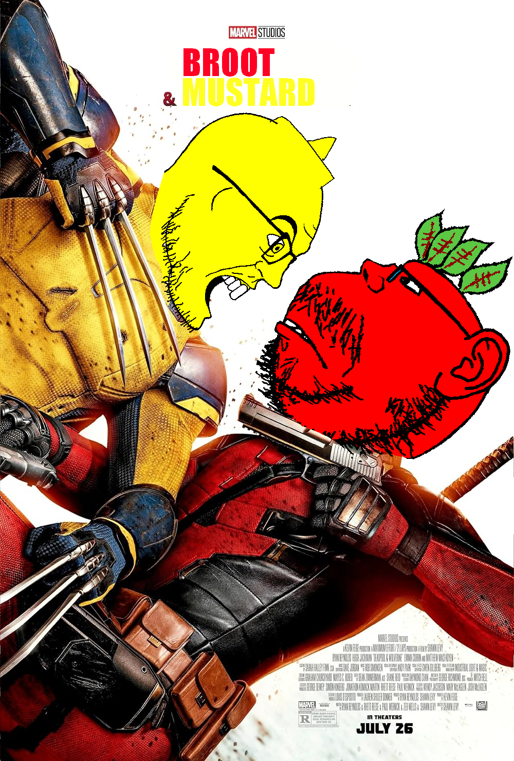 deadpool, wolverine, feraljak, gapejak, impish soyak ears, condiment, feralside, impish side ears, mustached gapejak, mustached impjak
