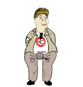 chudjak, randcel, /pol/, 1soyjak, black eyes, clothes, eyebags, full body, hair, looking at you