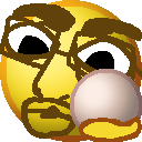 crystaljak, nuurumoji, 1soyjak, bald, eyebrows, glasses, half open mouth, hand, holding object, lips