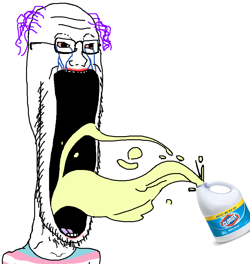 soyak, soyak soymilk, 1soyjak, black eyes, bleach, bloodshot eyes, crying, front view, glasses, hair
