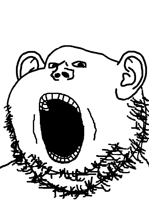 gapejak, impish soyak ears, fat impish soyak ears, 1soyjak, bald, beard, chubby, fat, gape, looking at you