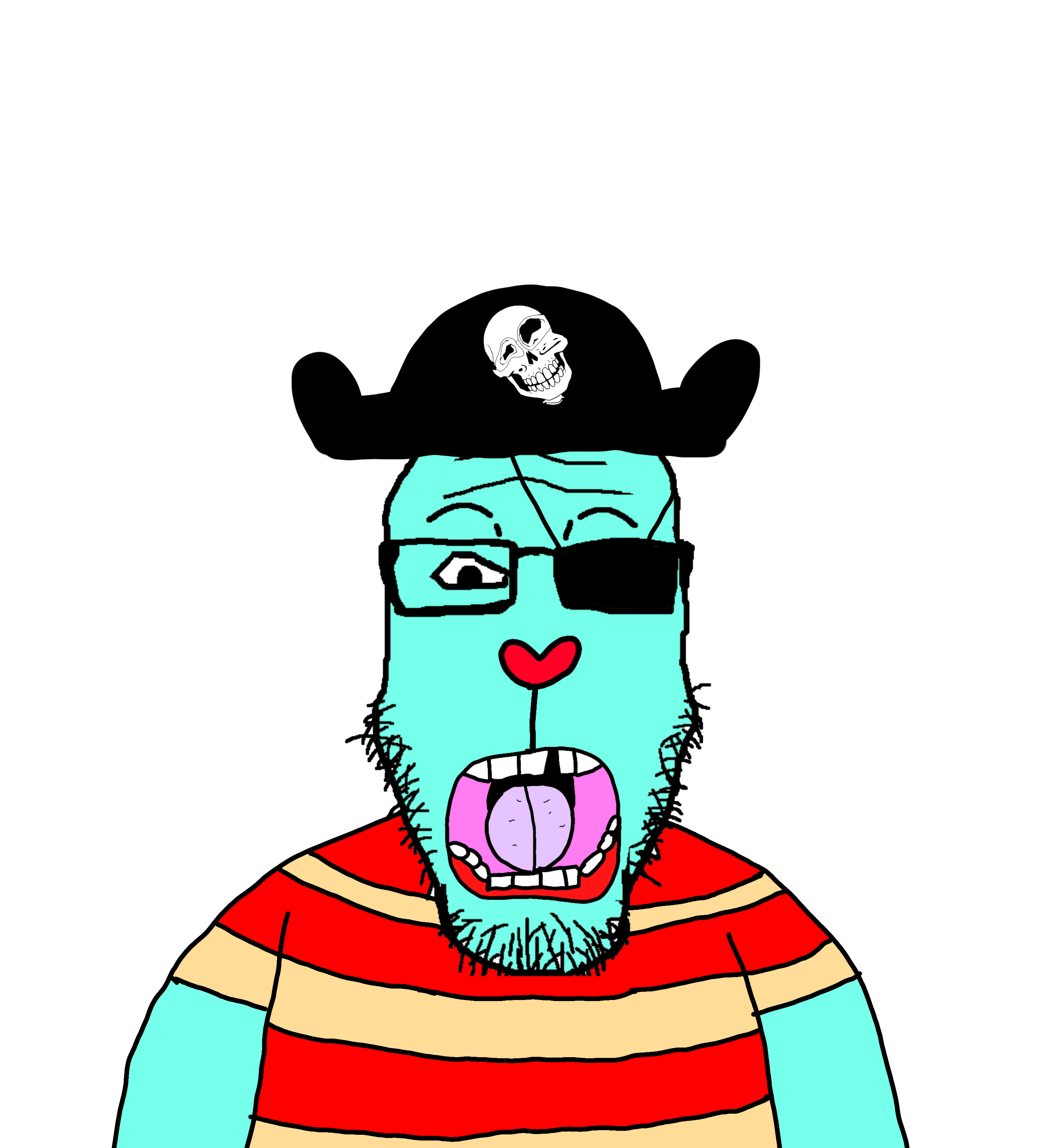 chudjak, markiplier soyjak, jartycuck, patrick, 1soyjak, blue skin, clothes, cms the youtube 2013, cyan skin, eyepatch
