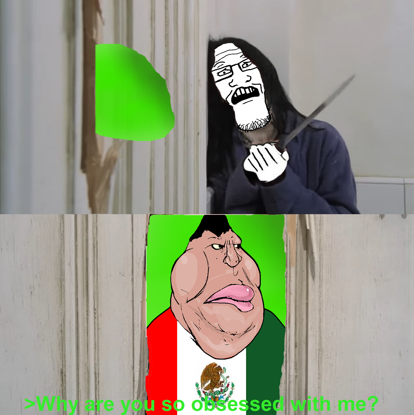 markiplier soyjak, tacoblimp, markiplier soyjak (concerned), here comes jak, beard, brap, glasses, greentext, irl background, knife