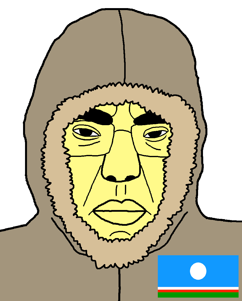 chudjak, chinktrick, patrick, asian, big lips, bushy eyebrows, closed mouth, clothes, coat, flag