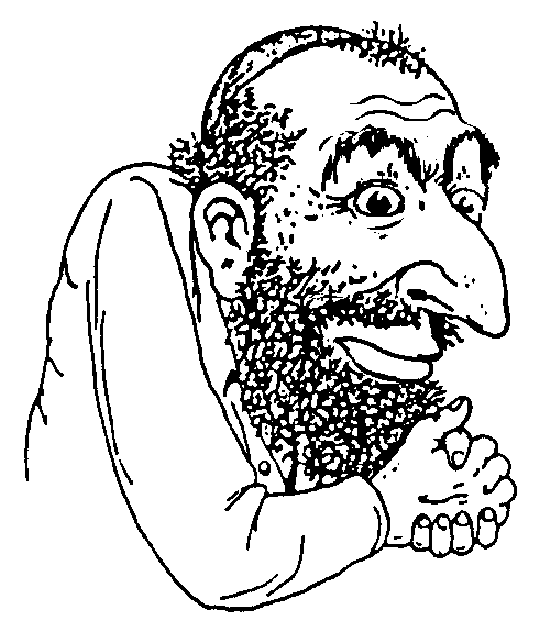 happy merchant, beard, big nose, body, closed mouth, clothes, half open mouth, hat, jewish nose, judaism