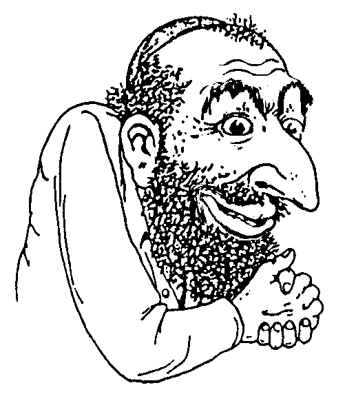happy merchant, alan (smiling friends), beard, big nose, body, closed mouth, clothes, half open mouth, hat, jewish nose