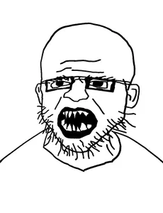 removaljak, 1soyjak, angry, confused, ear, glasses, monochrome, open mouth, remvoal candidate, soyjak