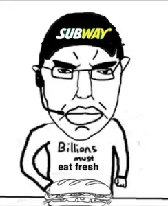 chudjak, pol face, bread, cap, cheese, clothes, earpiece, food, hat, logo