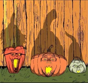 bernd, excited soyjak, feraljak, soyak, wewjak, 3soyjaks, angry, cartoon, glasses, halloween