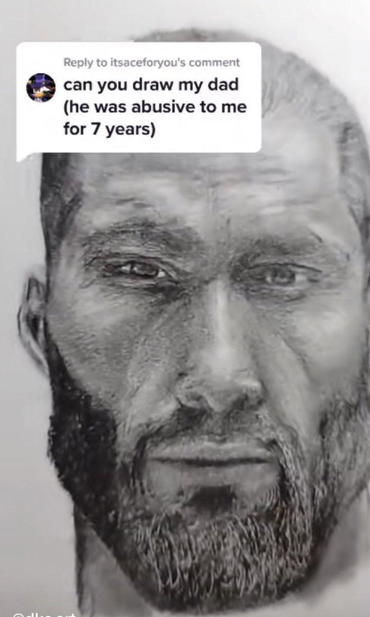gigachad, 0soyjaks, 7, abuse, beard, black hair, buff, comment, dad, drawing