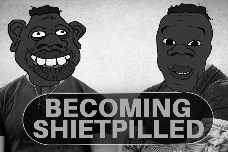 sheeeit, feraljak, feralnigger, 1nas, 1soyjak, becoming christpilled, big lips, black and white, black hair, black skin