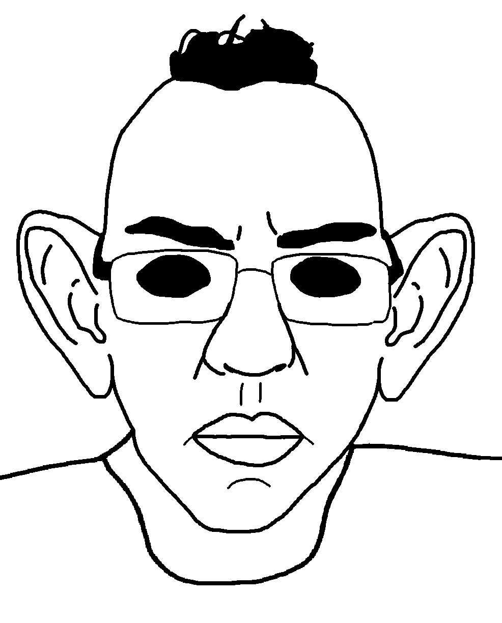 chudjak, muttrick, patrick, amerimutt, amerimutt, euromutt & asiamutt variants, the many faces of patrick crusius, 1soyjak, big ears, black eyes, closed mouth