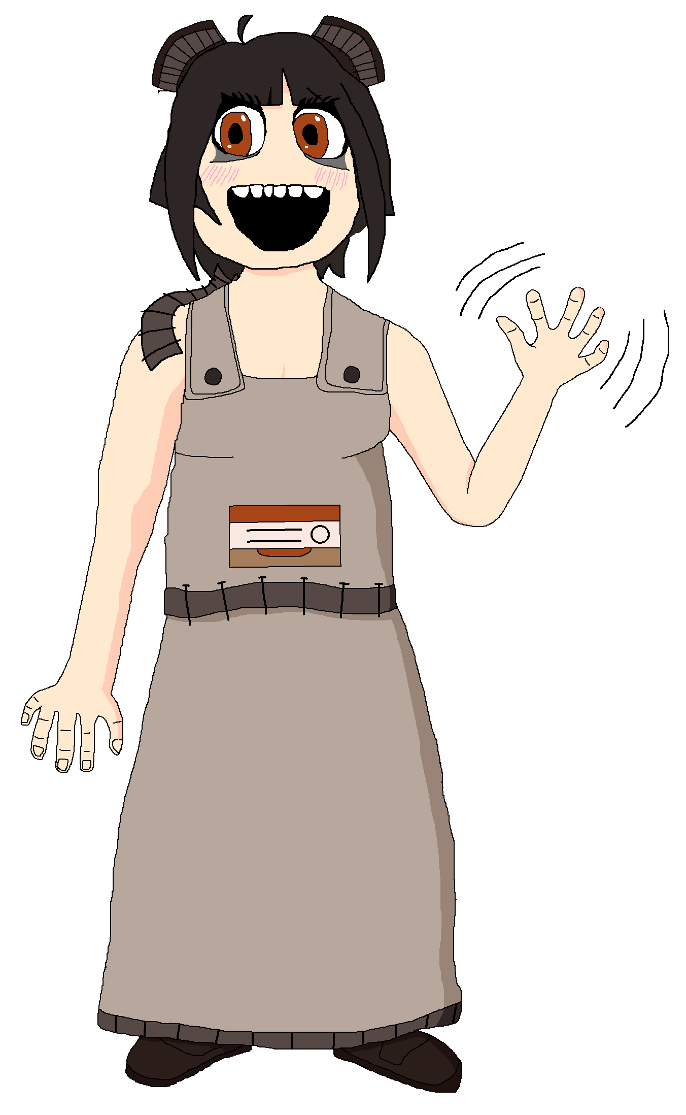 nailgunchan, soytan, arm, black hair, brown hair, drink, eyebags, eyelashes, female, food