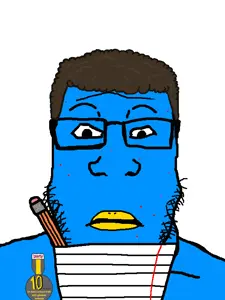 129220 - soybooru.com - animated bald black_eyes closed_mouth forehead_lines front_view gif glasses handwriting last_post looking_at_you markiplier_soyjak neutral neutralplier nose paper pencil shoulder soyjak stare stubble.gif