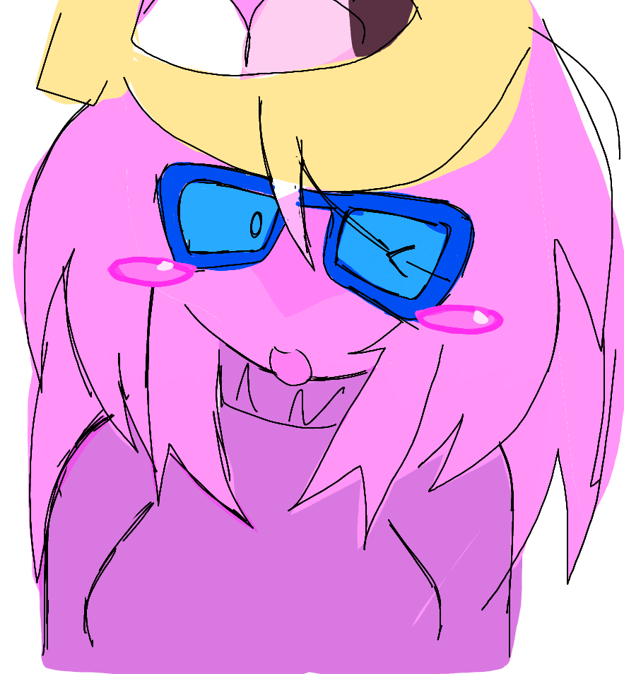 liam, femquote, arch linux, banana, banana split ice cream, blue glasses, blush, breasts, female, food