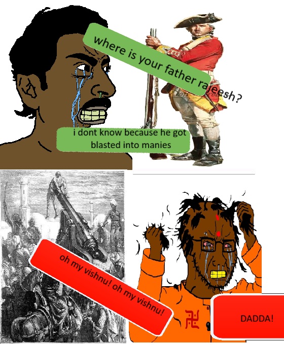 cryboy soyjak, pajeetjak, soyak, who is your father, 2soyjaks, angry, black hair, british, brown hair, brown skin