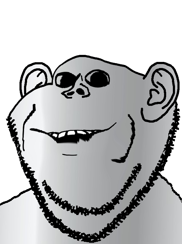 impish soyak ears, bald, closed mouth, gradient, half body, looking at you, low effort, monochrome, no glasses, open eyes
