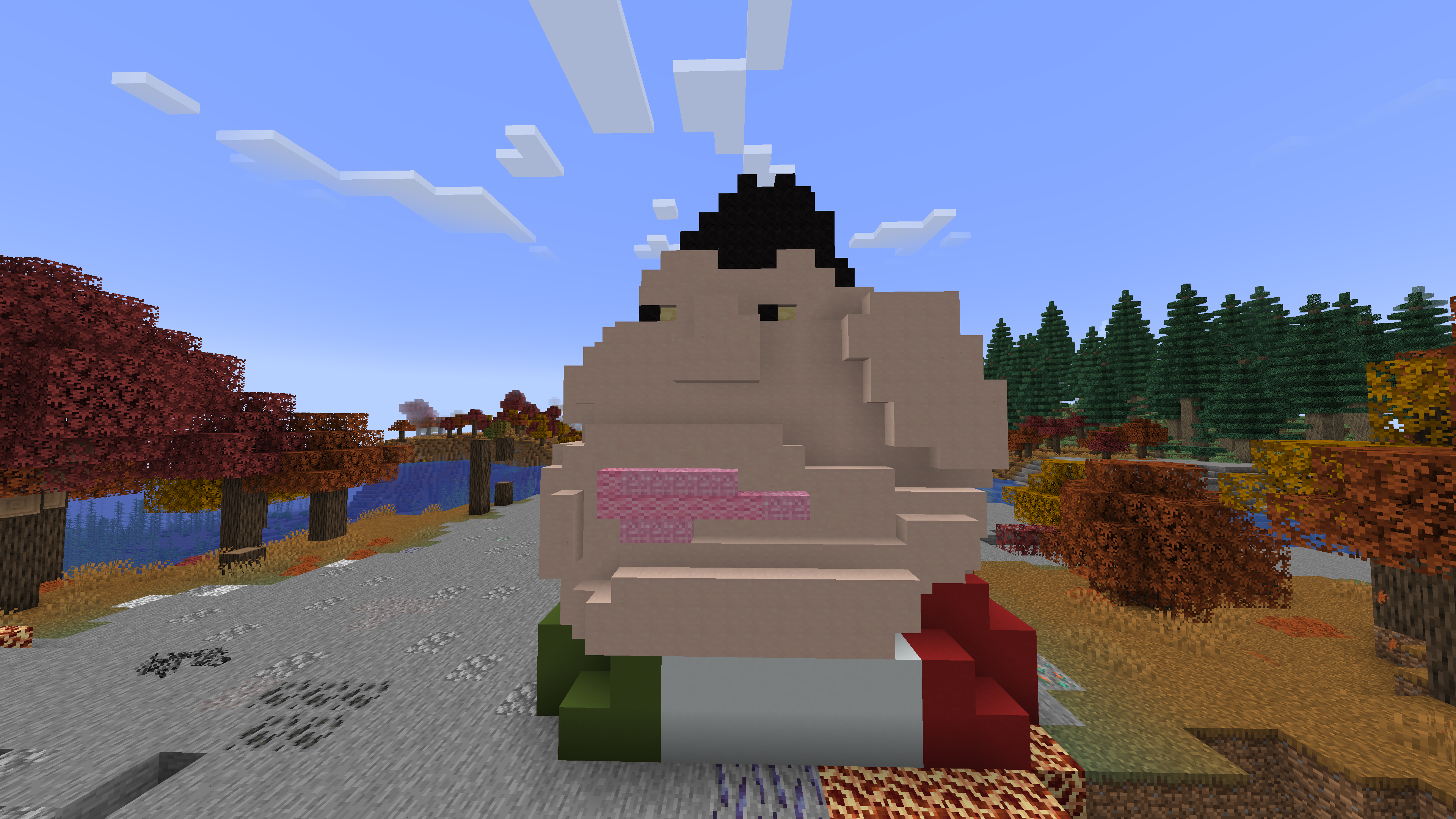 meximutt, black eyes, black hair, closed mouth, fat, hair, looking to the left, modded minecraft, mohawk, no beard