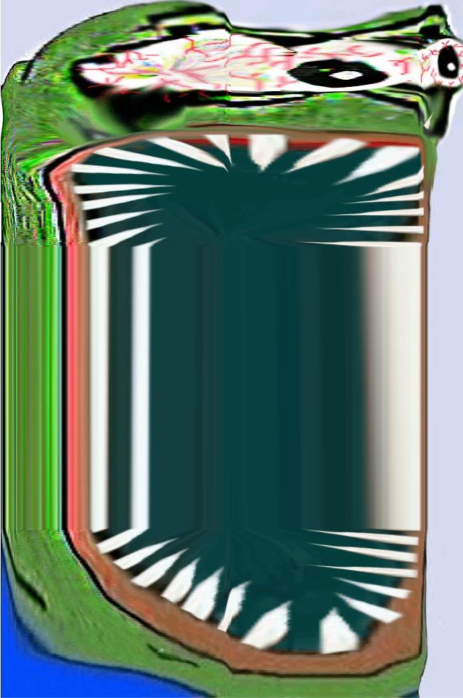 hungrytas, pepe, 1soyjak, bald, black eyes, blue background, green skin, looking to the right, no beard, no glasses