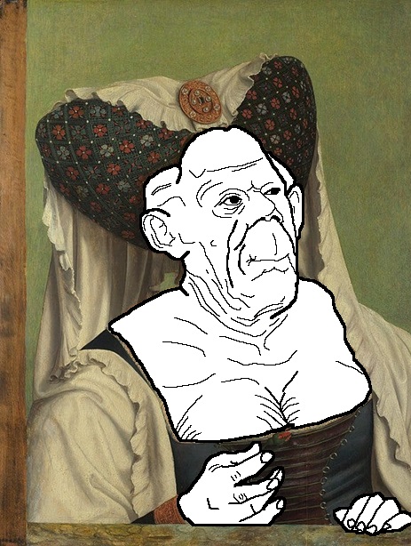 unknown, irl slopjaks, 1soyjak, black eyes, booba, closed mouth, drawn background, female, foid, front view