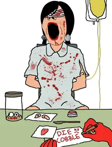 gapejak, female gapejak, femjak, black hair, blood, bound, brootal, brown eyes, brown skin, brutal