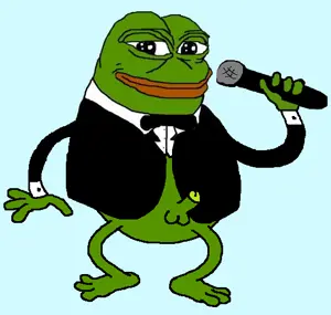 pepe, amphibian, animal, bowtie, genitalia, green skin, lips, looking at you, microphone, penis