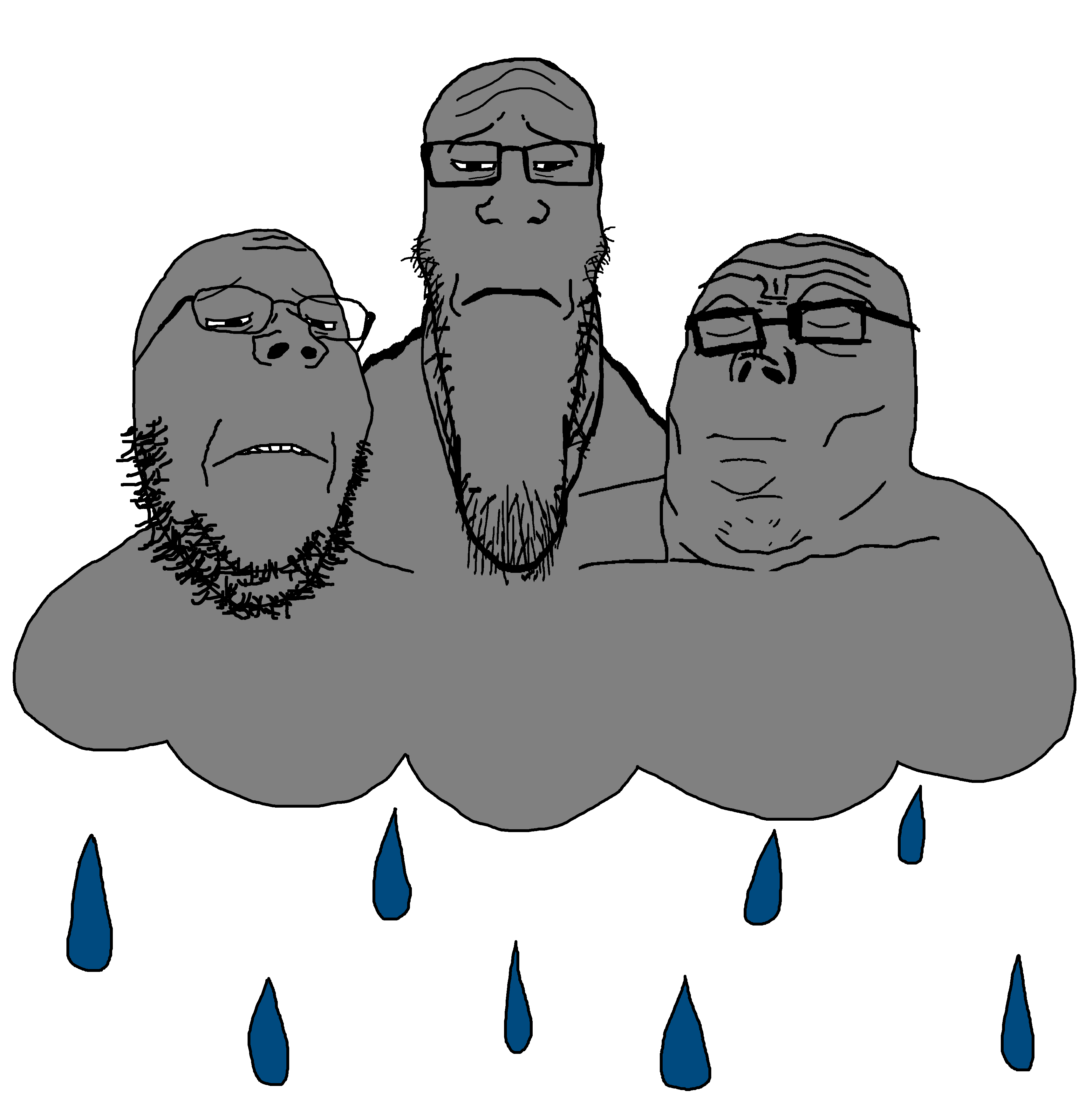 gapejak, markiplier soyjak, tony soprano soyjak, longplier, soyjak trio, trios & duos, 3soyjaks, bald, closed eyes, closed mouth