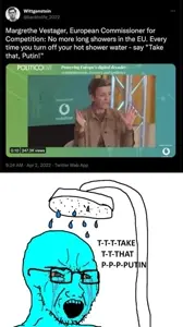 soyak, angry, blue skin, crying, glasses, open mouth, shower, soyjak, stubble, twitter