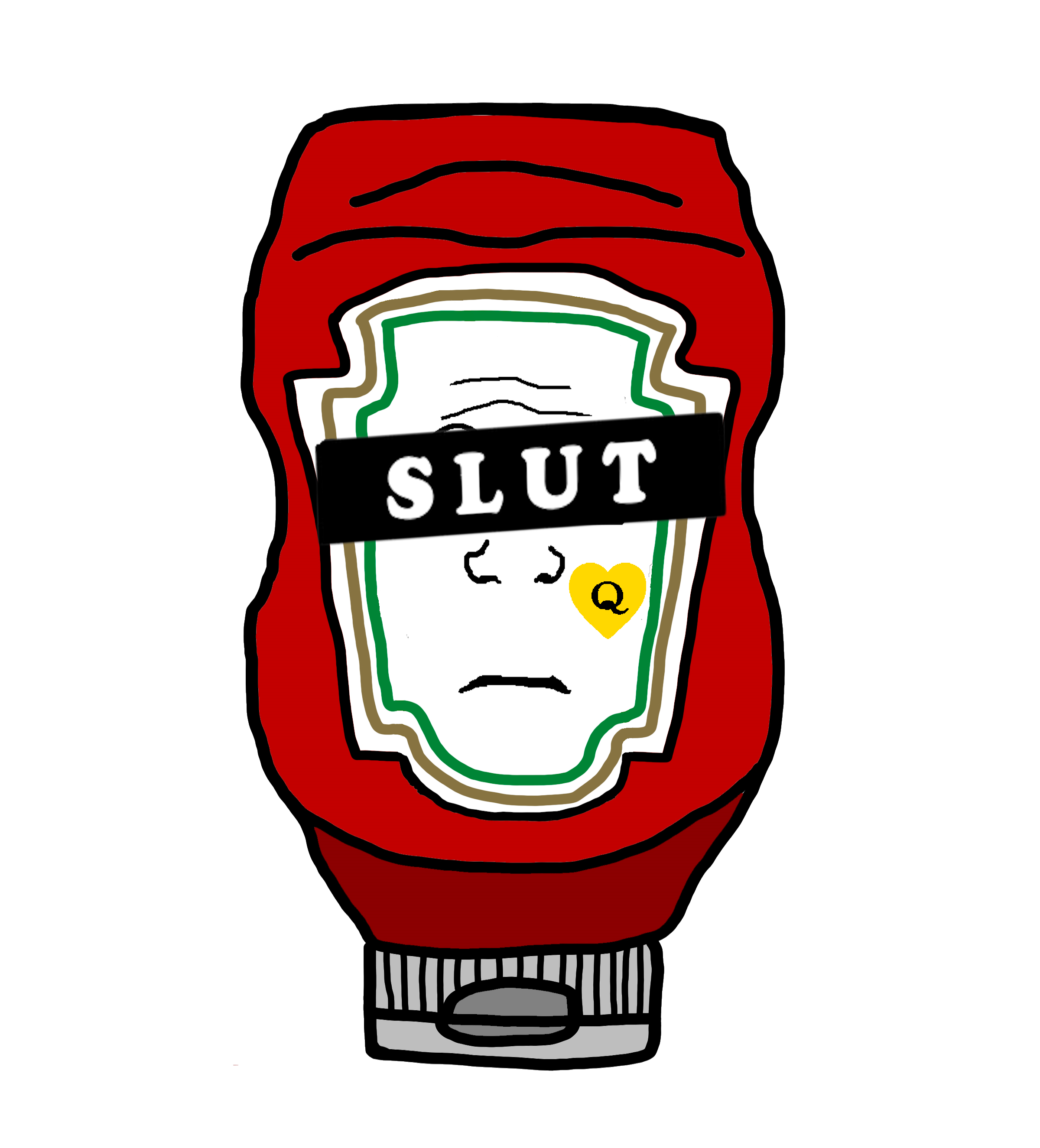 markiplier soyjak, neutralplier, bald, bottle, censored, closed mouth, food, full body, glasses, heart