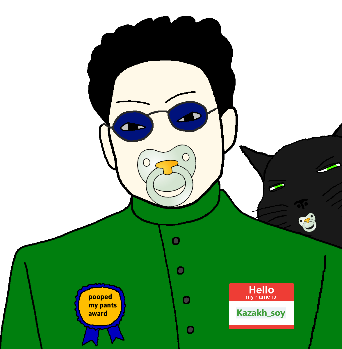 impish soyak ears, unknown, impish meowjak, 2soyjaks, animal, animated, asian, award, black fur, black hair