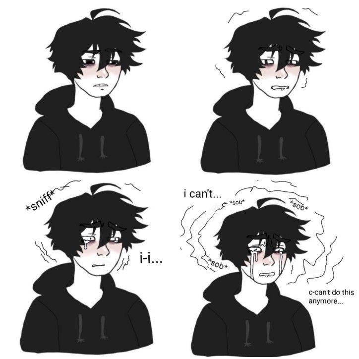 1soyjak, crying, english text, gay, george floyd drew this the day before he overdosed, half body, holding in tears, hoodie, poonerald, sad