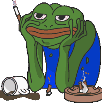 pepe, amphibian, animal, animated, animation, ashtray, bald, big lips, blinking, bloodshot eyes