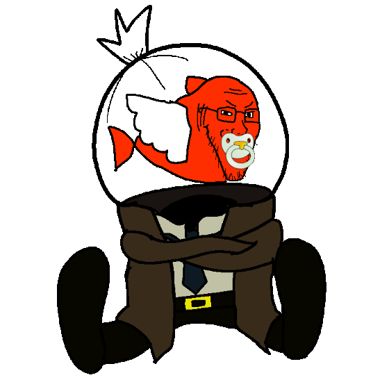 soyak, long soyak, fishjak, 1soyjak, animal, animated, bald, black eyes, closed mouth, clothes