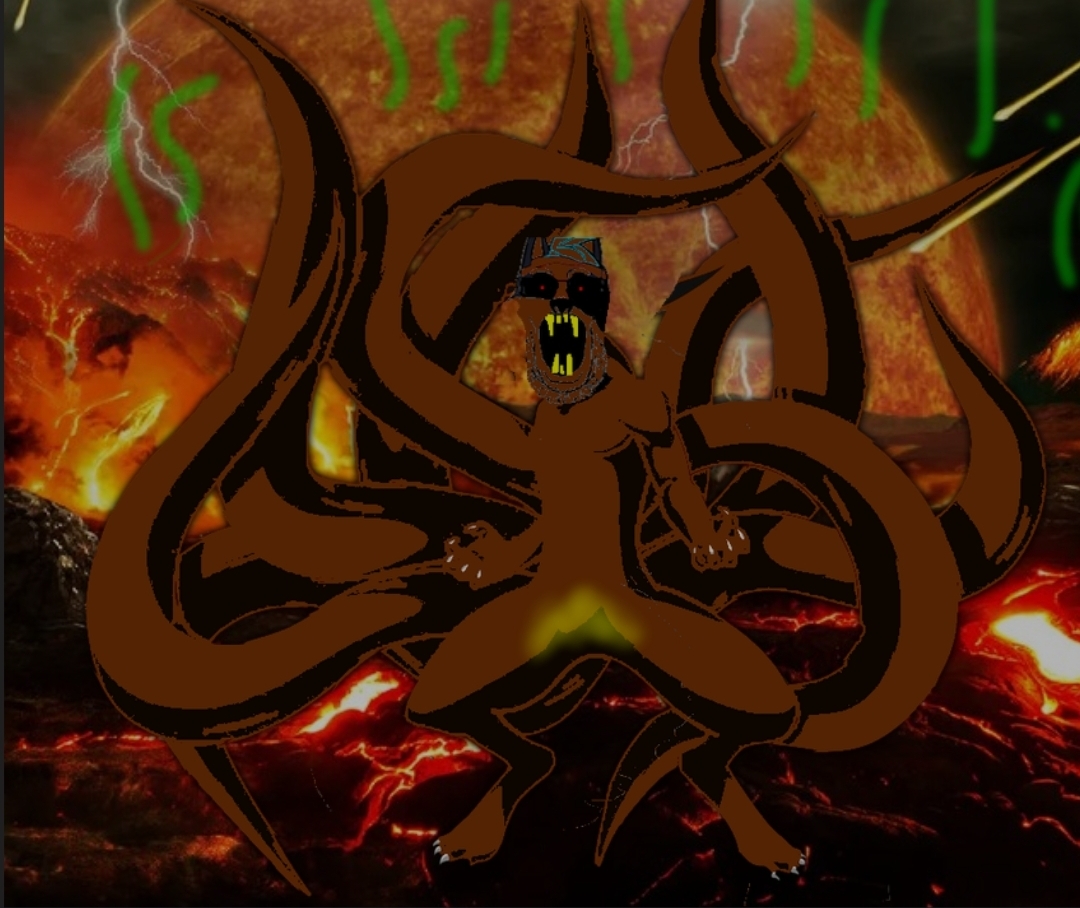 markiplier soyjak, troonamutt, slopjak, abomination, black eyes, brown hair, brown skin, claws, eldritch abomination, full body