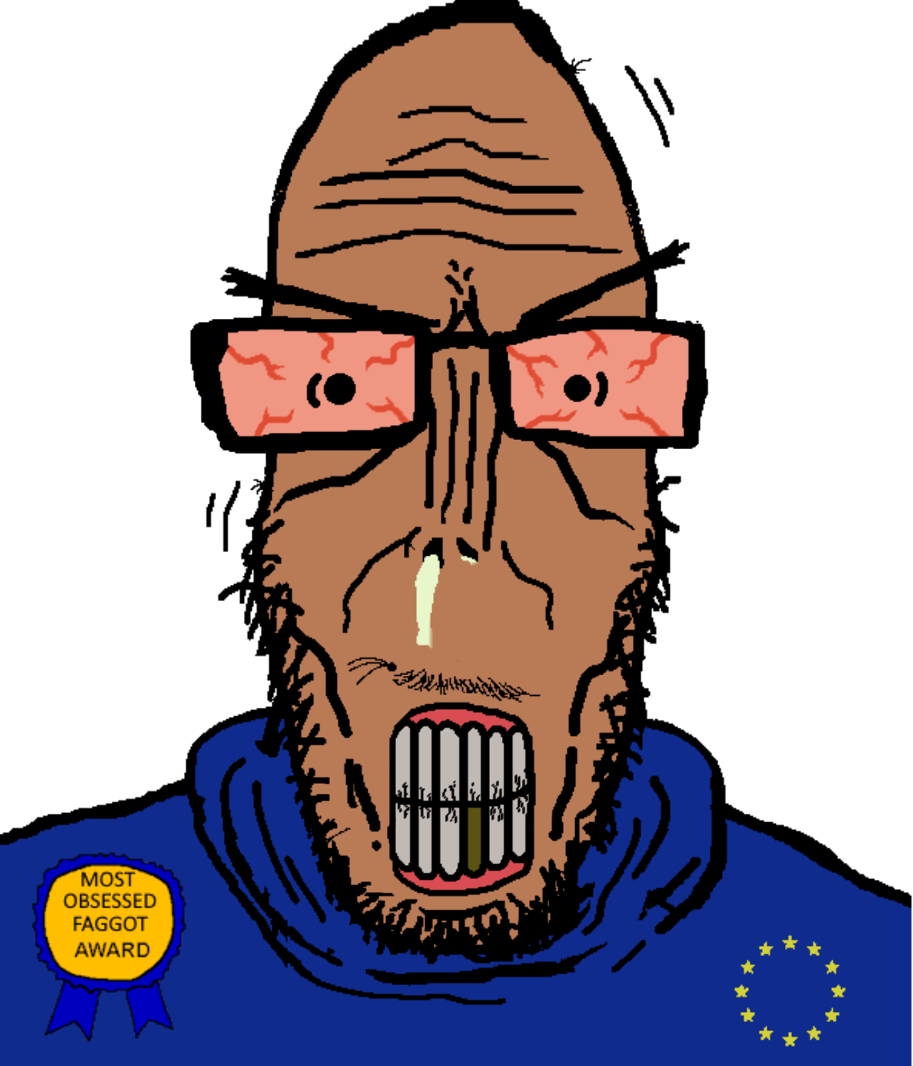 markiplier soyjak, euromutt, euromutt, 1soyjak, angry, antialiased, award, bald, beard, black hair