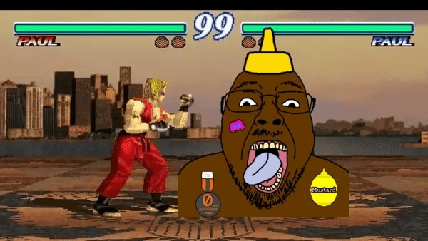 paul phoenix, bernd, troonjak, slopjak, 1soyjak, ack, animated, award, black eyes, blonde hair