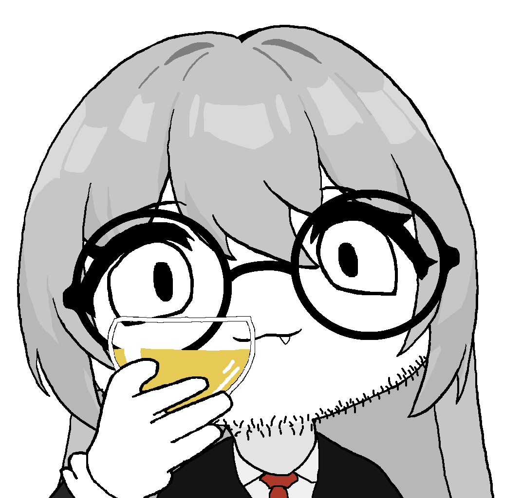unknown, 1soyjak, closed mouth, clothes, cup, drink, front view, glasses, gray hair, hair
