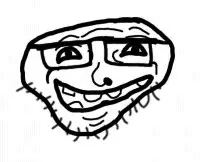 trollface, unknown, glasses, memchik, open mouth, smile, soyjak, stubble