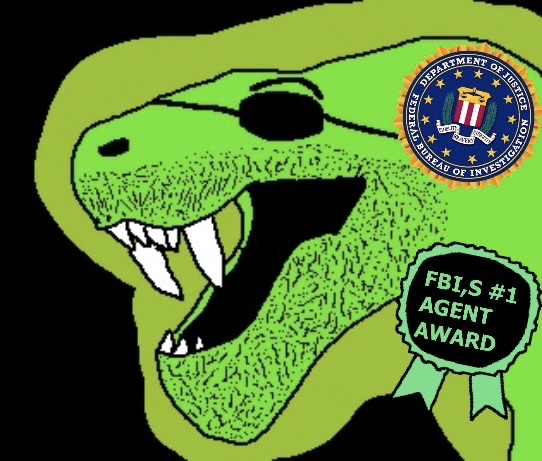 gorgonopson, glowie, 1soyjak, award, bald, black background, fbi nigger, fbi seal, fbi won, fed