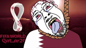 bernd, 2022, fifa, open mouth, qatar, soccer, soyjak, tongue, tranny, trophy
