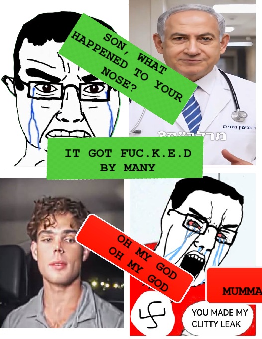 chudjak, chudjak front, benjamin netanyahu, clavicular, closed mouth, crying, doctor, front view, glasses, hair