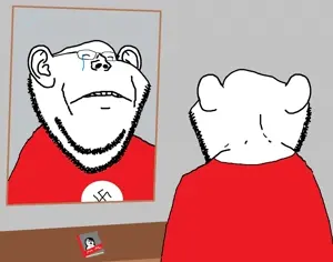 impish soyak ears, soyak, 2soyjaks, adolf hitler, book, closed eyes, closed mouth, clothes, crying, ear