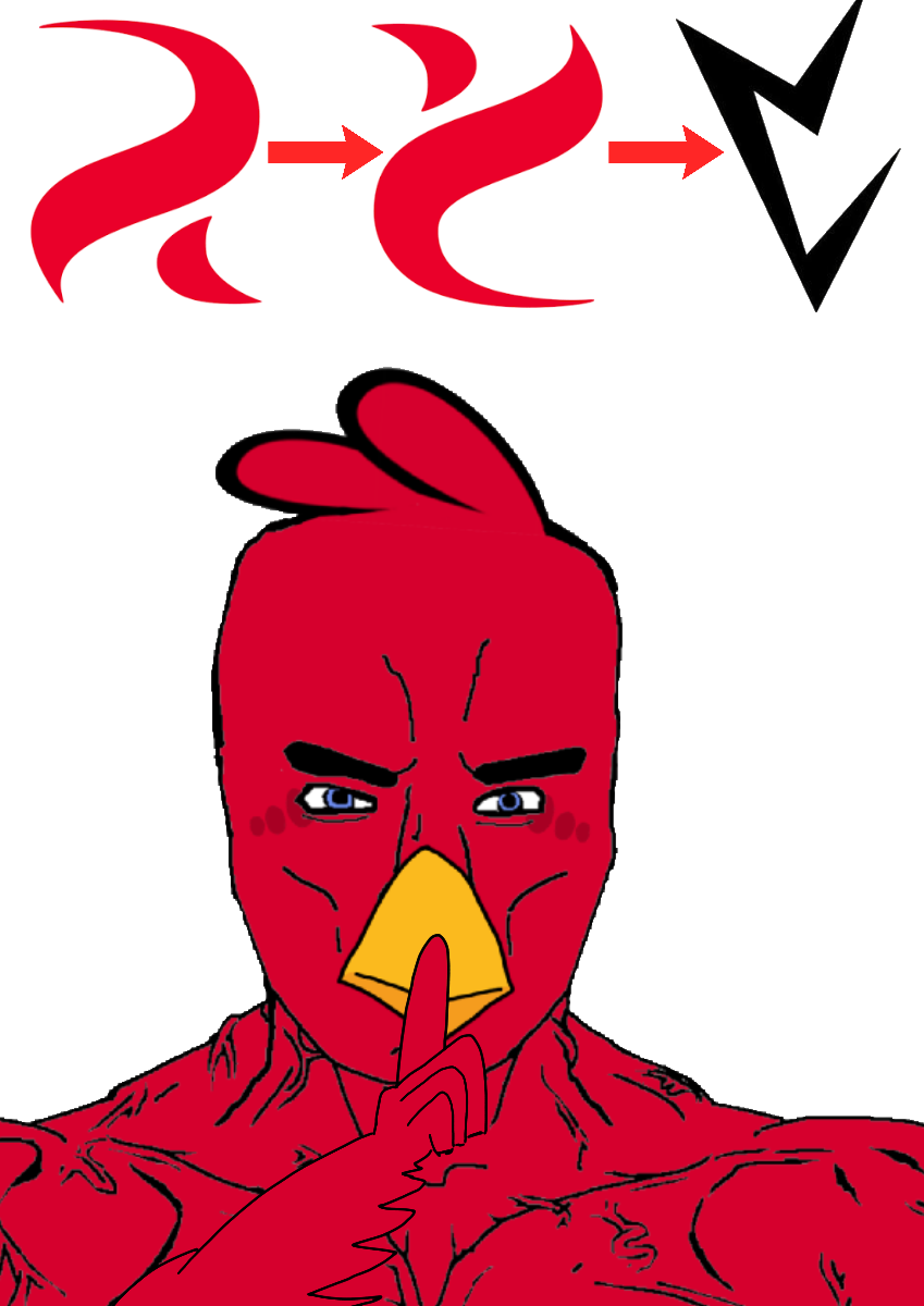 red (angry birds), chudjak, chudjak front, muscular chud, 1soyjak, angry, animal, bird, buff, closed mouth