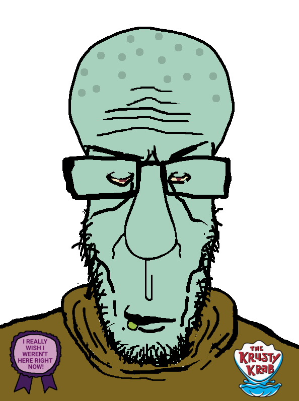 squidward tentacles, markiplier soyjak, euromutt, euromutt, aliased, angry eyebrows, award, bald, big head, big nose