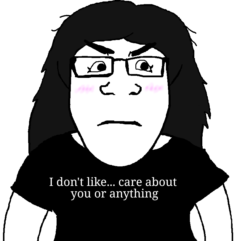 markiplier soyjak, astrology lover, female markiplier, science lover, 1soyjak, angry eyebrows, arm, black hair, black shirt, blush