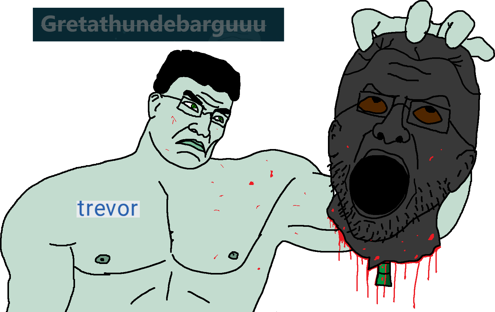 kratos, chudjak, kratos chudjak, chud's hitman, trevor beheading namefags, ban, banned, beheaded, beheading, black hair