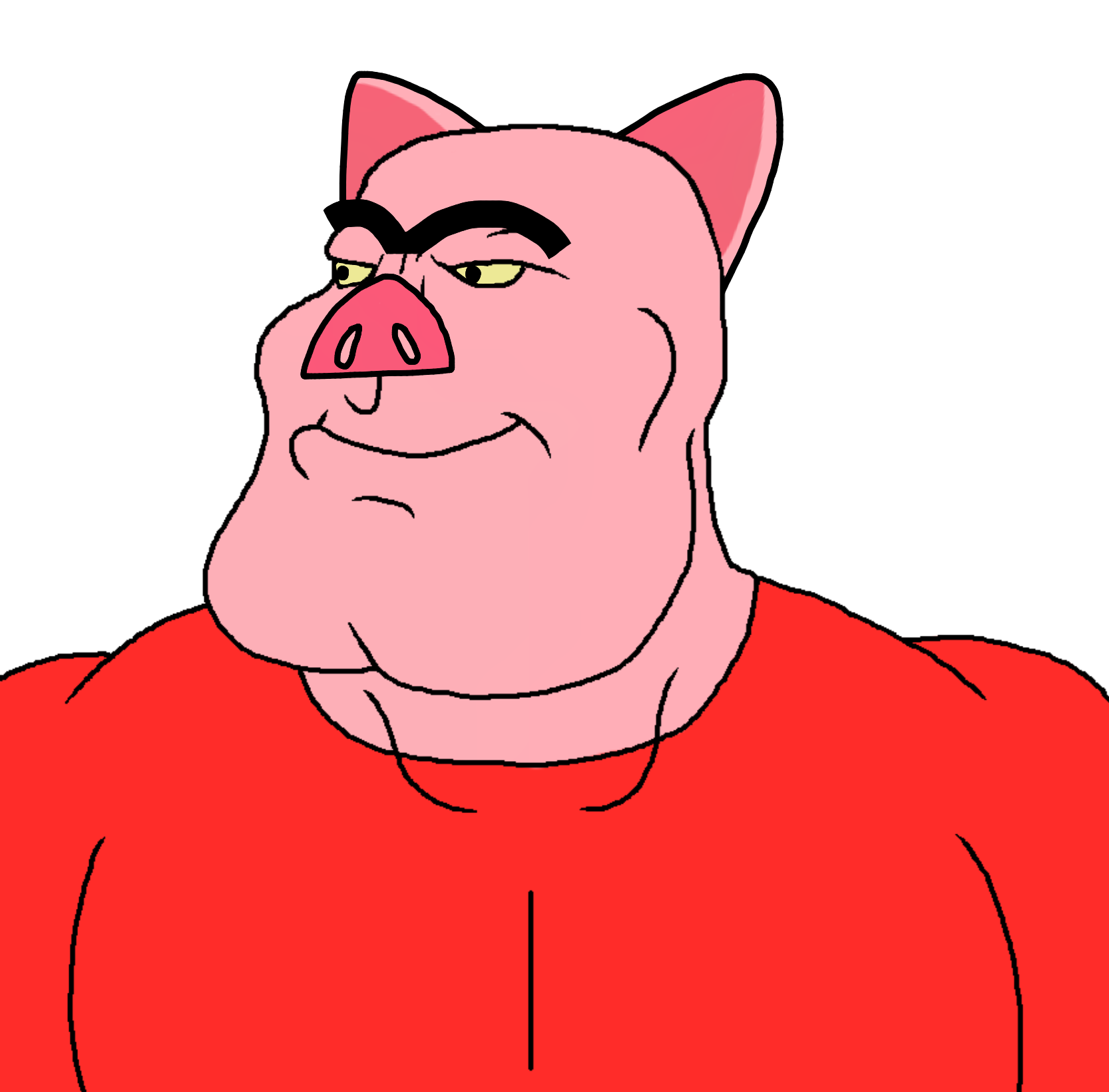 meximutt, mexiaryan, 1soyjak, animal, arm, buff, bushy eyebrows, cartoon, closed mouth, clothes