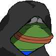 emperor palpatine, pepe, amphibian, animal, animated, big lips, blue shirt, closed mouth, clothes, dark side